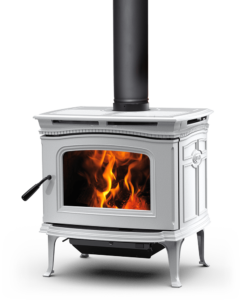 Alderlea T4 Classic LE2 wood stove with Ivory Porcelain cladding