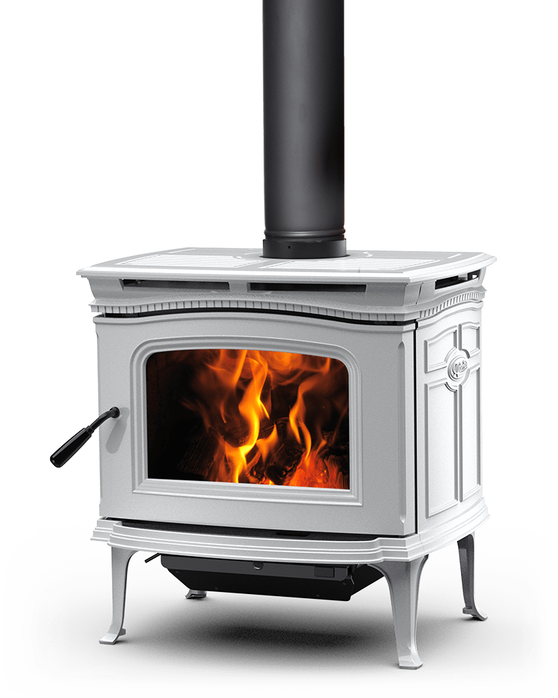 Alderlea T4 Classic LE2 wood stove with Ivory Porcelain cladding
