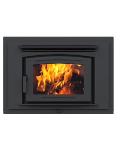 FP16 Arch LE zero-clearance. wood-burning fireplace with metallic black surround