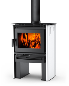 Neo 1.6 LE2 wood stove in ivory porcelain cladding
