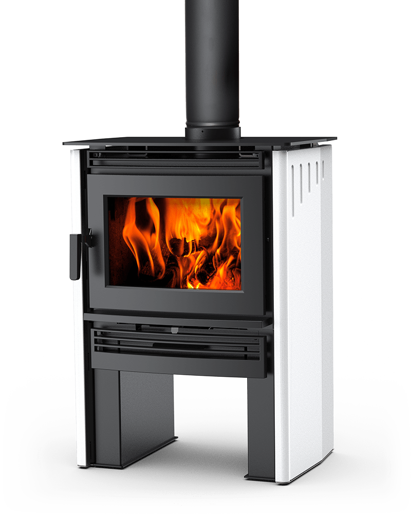 Neo 1.6 LE2 wood stove in ivory porcelain cladding