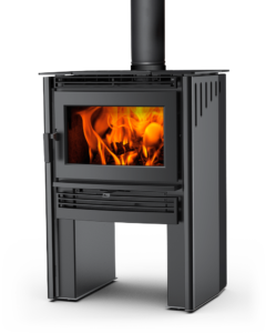 Neo 2.5 LE wood stove with black porcelain enamel panels